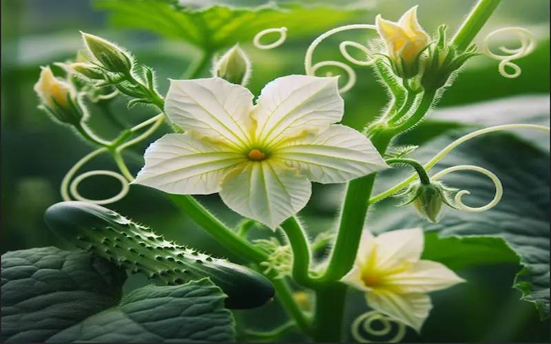 Flowering cucumber plant