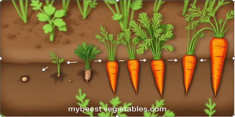 Growing stages of carrots