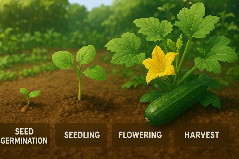 Growth stages of zucchini