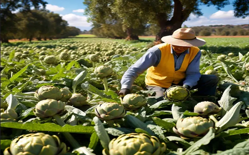 Harvesting artichokes