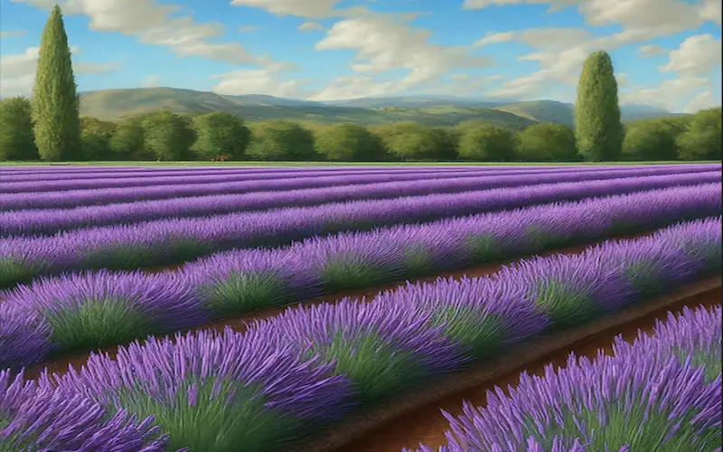 Lavender blooming