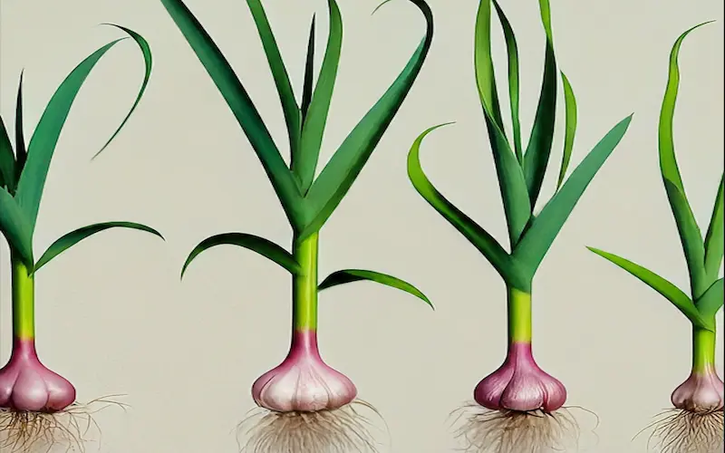 Leaf development of garlic