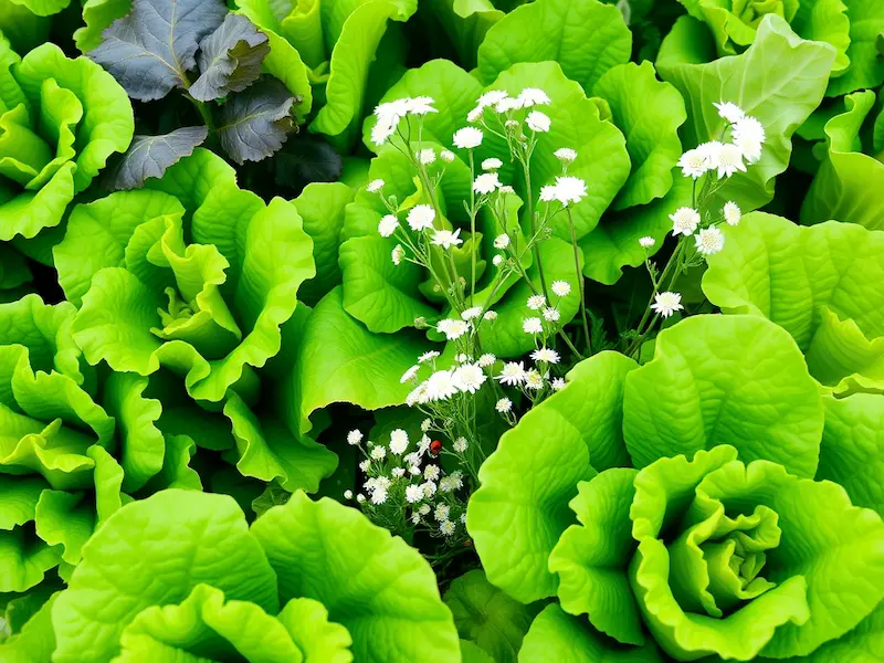 Lettuce and yarrow companion