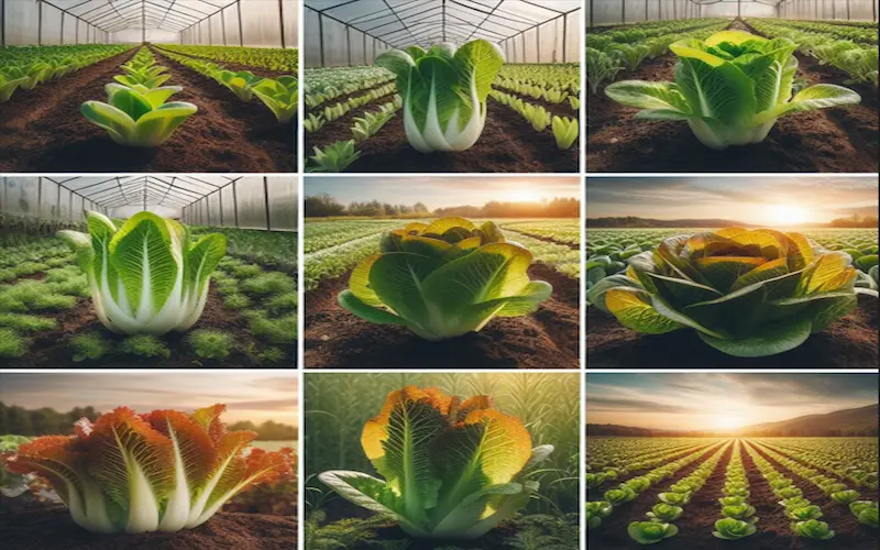 Romaine lettuce growing stages