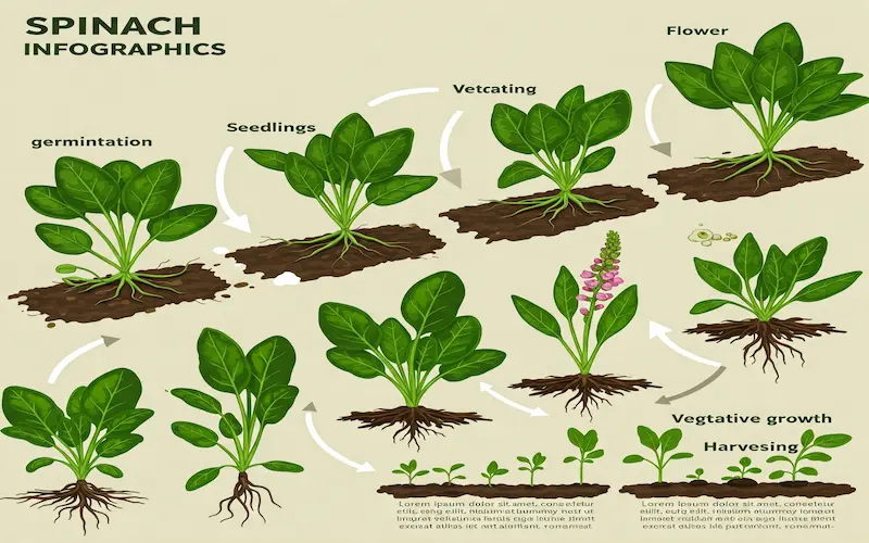 Spinach growing stages pictures