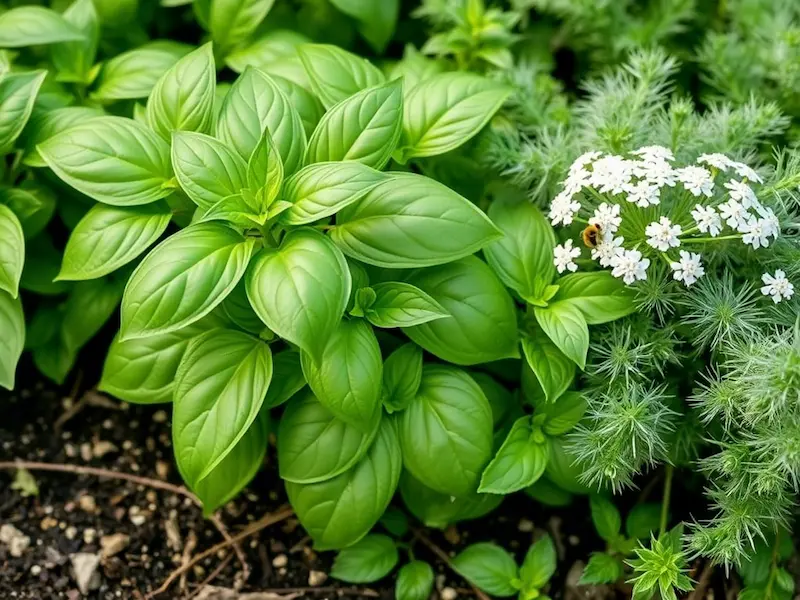 Yarrow companion with basil