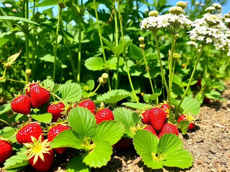 Yarrow with strawberries best companion