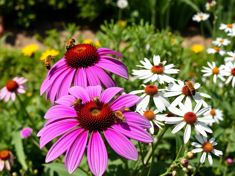 Echinacea with yarrow companion