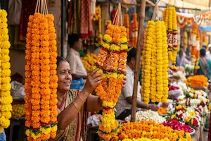 Marigold Garland for Diwali: Décor, Meaning, and Gift Etiquette