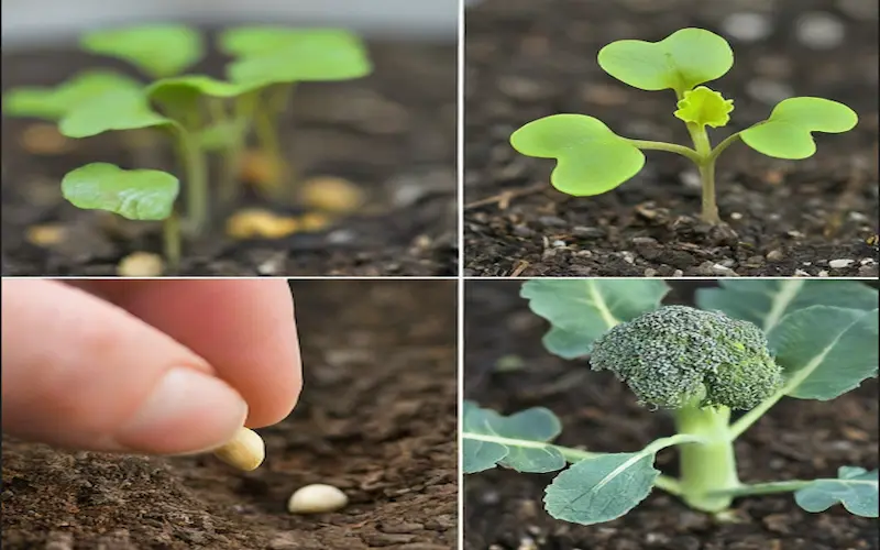 Stages of broccoli growth