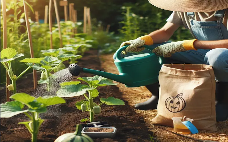 Summer squash watering and fertilizing